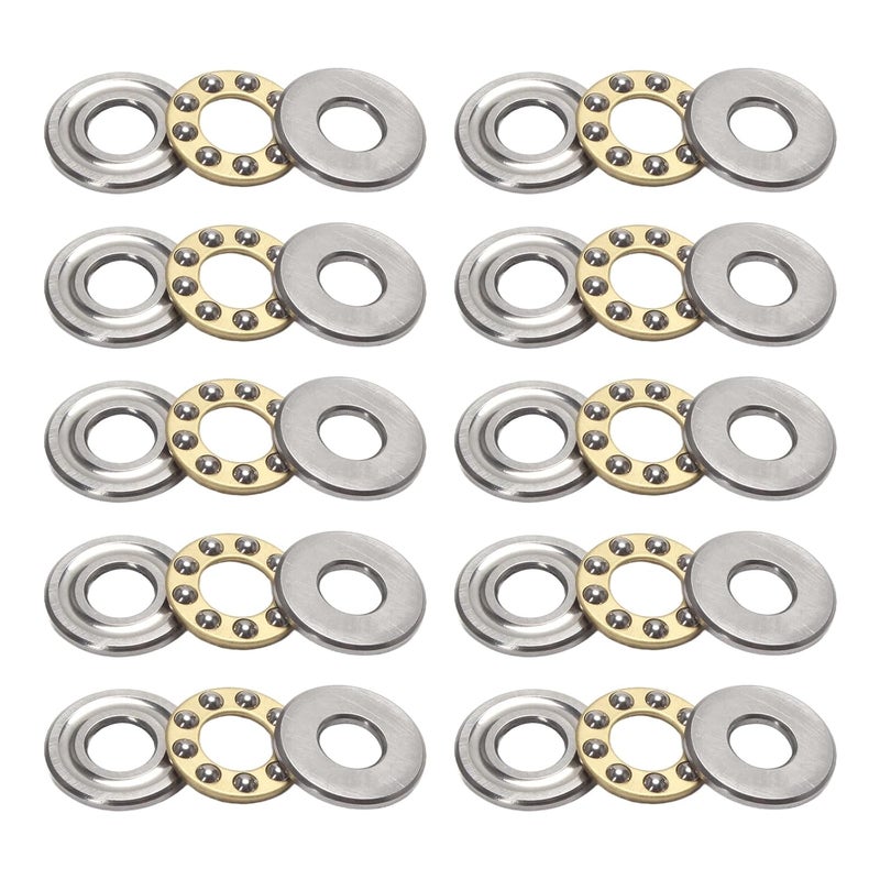 STYUI (10Pcs) F7-17M Miniature Thrust Ball Bearings 7mm x 17mm x 6mm Miniature Plane Thrust Bearings Chrome Steel One Way - Image 1